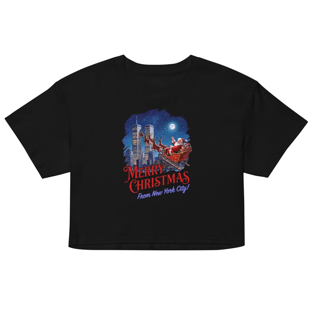 Merry Christmas From New York City Women’s crop top Orbital Clothing