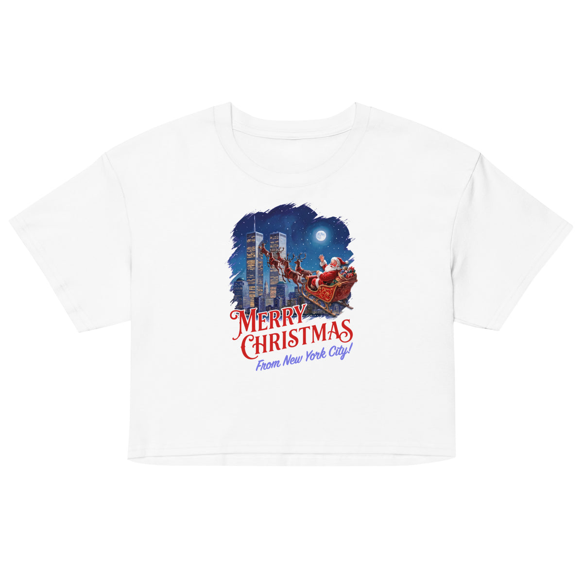 Merry Christmas From New York City Women’s crop top Orbital Clothing