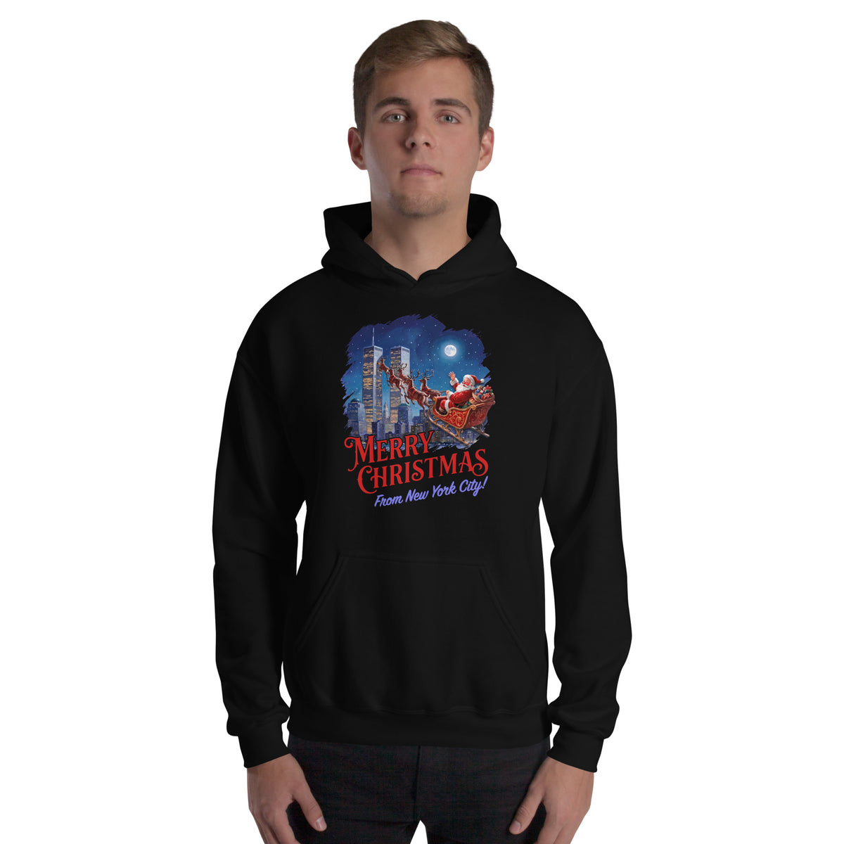 Merry Christmas From New York City Hoodie Orbital Clothing