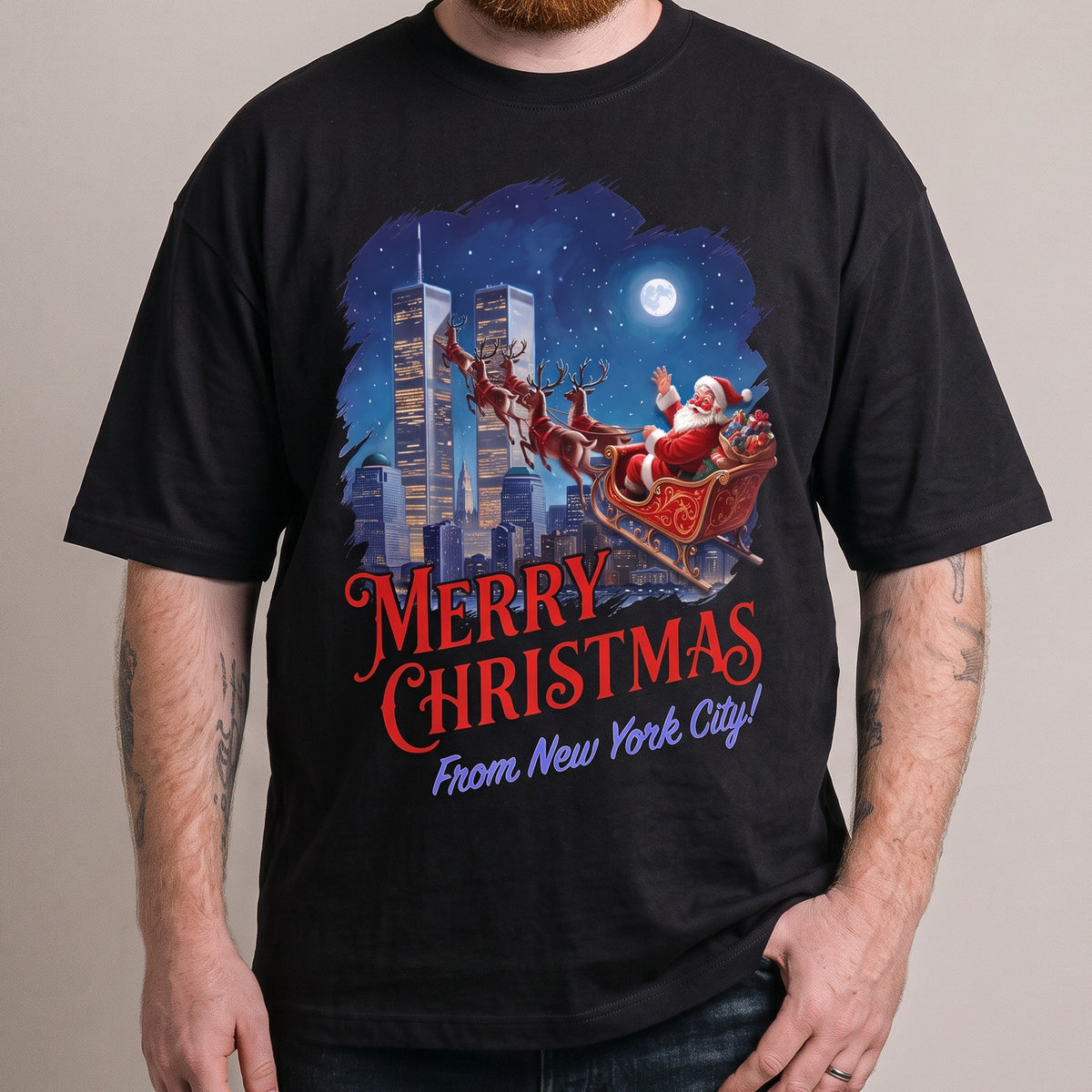 Merry Christmas From New York City T-Shirt - Orbital Clothing