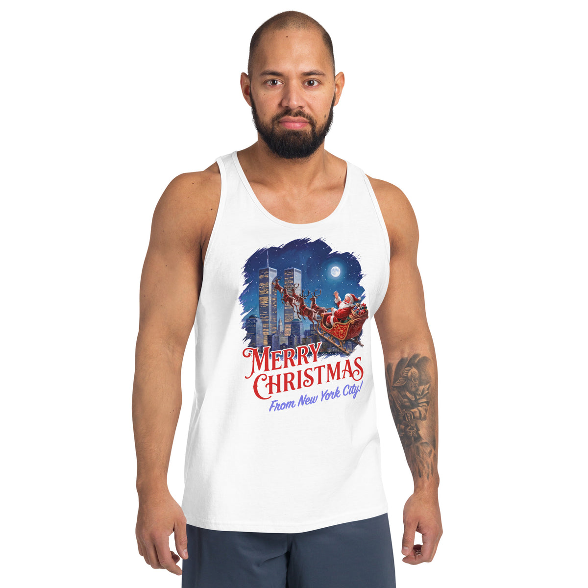 Merry Christmas From New York City Tank Top Orbital Clothing